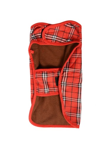 Capa para mascotas tela escocesa- Rojo